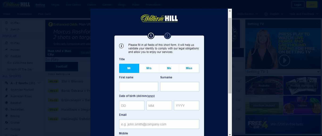 william hill login my account