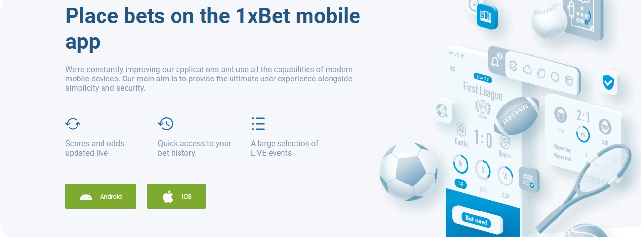 1xBet app for mobile